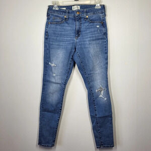 Universal Thread Distressed High Rise Skinny Jeans Medium Wash Blue Denim Size 4